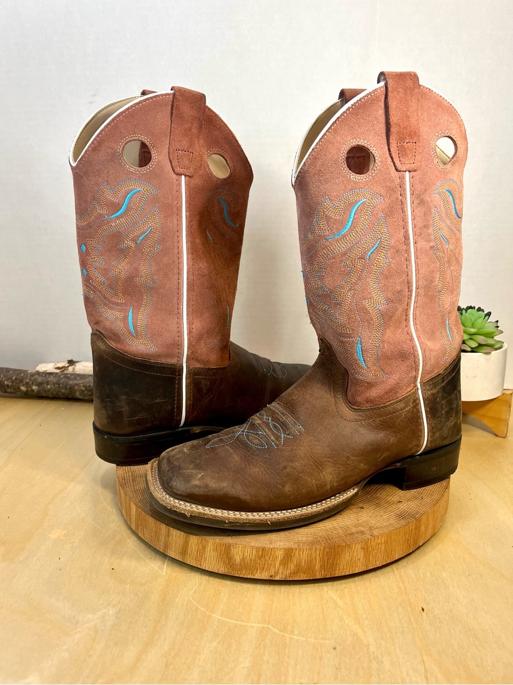 Cody James Western Boots - Distressed Brown & Pink - Women’s Size 7D